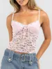 Women's Tanks Women S Spaghetti Strap V Neck Cami Top Lace Patchwork Crop Tops Shirt Sexy Slim Y2K E Girl Camisole Tank