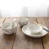 Piatti 1 persona Stoviglie 6 pezzi Set da tavola in ceramica giapponese Piatto per bacchette per riso
