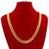 Hangers UMQ LUXE 24K GOUDEN KETTING SIERADEN VOOR MANNEN 10MM PLATTE KETTING BLIJVENDE KLEURRIJKE BRUILOFT VERLOVING KERSTGESCHENKEN MANNELIJKE