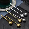 Coffee Scoops Stainless Steel Spoon Round For Head Korean Style Vintage Teaspoons Easy To Use And Clean Tableware Honey M