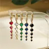 Boucles d'oreilles créoles EYIKA plaqué or coloré Zircon Long gland multicolore CZ perles balancent pour femmes filles bijoux cadeaux