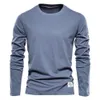 Autumn 100 Cotton Long Sleeve T Shirt For Men Solid Casual Mens Tshirts Högkvalitativa Male Topps Classic Clothes 240201