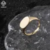Rinntin 925 sterling zilveren klassieke eenvoudige effen ovale zegelbandring voor mannen bruiloft verklaring belofte ring sieraden NMR02 240125