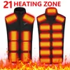 Hunting Jackets Men Women Electric Heating Vest 21/17/15/9 Areas Heated Usb Jacket Bodywarmer Down Winter