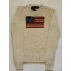 Nya 23SS -damer stickad tröja - American Flag Winter high -end lyxmodemärke Bekväm bomullsdrag 100% herrtröja