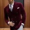 Costumes pour hommes Double boutonnage velours veste de smoking pour le dîner style italien hommes costume blazer élégant mâle manteau de mode mariage bal fête