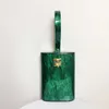 Nouveau produit avec lentilles intégrées sac seau ovale en acrylique CHIC pour femmes, sac de banquet vert perle 240207