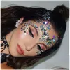 Tatouages ​​temporaires 47 styles 3D Crystal Glitter Bijoux Autocollant de tatouage Femmes Mode Visage Corps Gems Gypsy Festival Parure Fête Mak Dhuqd