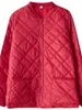 Damenjacken Winter Einfarbig Geprägte Argyle Stepp Großer Mantel Mode Stehkragen Baseballjacke Warme Lässige Oberbekleidung Z4653