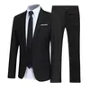 Costumes pour hommes costume d'affaires élégant Super doux coupe ajustée grande taille un bouton formel marié hommes Blazer pantalon tenues de mariage