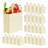 Sacs à provisions 25 pack réutilisable épicerie non tissée pliable avec poignées épaule portable facile à utiliser beige