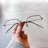 Óculos de sol quadros estilo óculos mulheres forma quadrada semi-rimless homens óculos azul bloqueio de luz