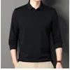 Mannen Polo Shirt Business Lange Mouw Herfst Winter T-shirt Toevallige Mannelijke Kraag Fit Slanke Koreaanse Kleding Knop Shirts 240126