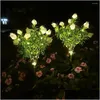LAWN LAMPS Dålig utomhus Solar Light Tree Mticolor Byte LED Garden Lights With Faux för Patio Drop Delivery Lighting DHMNZ