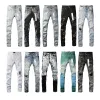 Hoge kwaliteit Heren Dames Paarse Jeans Designer Jeans Mode Distressed Ripped Bikers Dames Denim Cargo Voor Heren High Street Fashion Jeans Fabriek directe verkoop A013