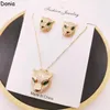 Halskette Ohrringe Set Donia Schmuck europäische und amerikanische Mode dominanter Leopardenkopf Damen eingelegter Zirkon Silbernadel Luxus