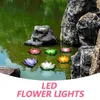 Portacandele 6 pezzi Lampada di loto galleggiante sull'acqua Lampada decorativa per piscina all'aperto che desidera luci floreali Lampade a LED
