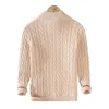 Otoño Invierno Marca 100% Jerseys de algodón Suéteres Hombres Casual Stand-Up Collar Half-Zip Abrigo de punto Fit 8509 240202