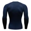 Camisa de compresión para hombre Camiseta de manga larga Protección solar Segunda piel Transpirable Secado rápido Rashgarda Tops Sports Man 2099 Tees 240202