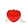 2023 New Banquet Bag Acrylic Mini Love Hand Bag Transparent Chain Crossbody Special 240207