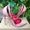 Tikicup Patent Leather Women Ankle Strap Dorsay Stiletto Pumps Pointed Toe Sexy High Heel Shoes 8cm 10cm 12cm Customize 240129