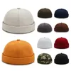 Beanie/Totenkopfkappen Vintage Herren Sommer Baumwolle ohne Krempe Skullies Cap Street Tragbare Docker-Hüte Mehrzweck-Beanie-Mütze Hip-Hop-Hüte Japanische INS YQ240207