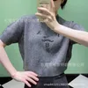 Women's Knits & Tees designer Letter Embroidery Round Neck Knitted Short Sleeve Top Celebrity Style Woolen Sweater 2023 Early Autumn New EBXN