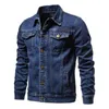 Débardeurs pour hommes Tops 2024 Printemps Hommes Solide Revers Denim Vestes Mode Moto Jeans Hommes Slim Fit Coton Casual Noir Bleu Manteaux