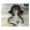 Outros suprimentos de festa festiva fantasia vestido headband fofo gato raposa orelhas laço fita borlas sino garçonete empregada diabo cos traje xma dhl3q