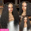 44 55 Water Wave Lace Closure Wig 134 136 Hd Deep Frontal 360 Curly Human Hair Wigs For Black Women 240127