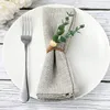 6 Pieces Eucalyptus Napkin Rings Handmade Wooden Beads Home Decor Faux Greenery Napkin Holders For WeddingsPartyEtc 240127