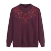 Pulls pour femmes Automne Hiver Vêtements Laine Pull tricoté Pull d'âge moyen Mères âgées Chemises à manches longues Femmes Pull Tops