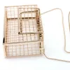 Metal hollowed out shoulder bag new fashion hand bag iron mesh chain cross over dinner bag banquet evening bag 240207