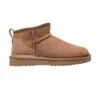 Boos Designer Classic Ultra Mini Laarzen Snowboot Platform Dames Heren Bont Schapenvacht Tasman Tazz Chesut Zand Mosterdzaad Beige Drijfhout 606