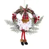 Flores decorativas natal de madeira pendurado guirlanda multifuncional santa berry artificial festival tema para férias decoração ao ar livre indoor