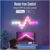 Vägglampor 12st RGB Intelligent Hexagonal Lamp Color-Changing Ambient Night Light Dyi Form Music Rhythm App Control for Game Room Dhlku