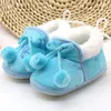 Chaussures d'hiver pour bébés filles de 0 à 14 mois, couleur bonbon, semelle souple, polaire chaude, Adorable décor avec nœud en coton