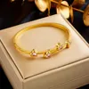 Bracelet DIEYURO 316L acier inoxydable coeur vert blanc rose Zircon bracelets pour femme mode poignet bijoux dame cadeau de vacances