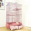 Cat Carriers Modern Iron Mesh Cage Indoor House Super Large Space Three-story Supplie Breathable Fence Toilet Integrated