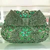 Lady Green/Fushia Rhinestone Evening Clutches Bags Female Diamond Handbag Female Wallets Ladies Party Prom Phone Purses Bags 240130