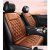 Car Seat Covers Ers 2Pcs Winter Set Heating 12V Driver Er Thermal Cushion Vehicle Heated Seats Drop Delivery Automobiles Motorcycles I Otiwr