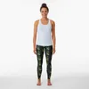 Calças ativas fita de consciência verde com borboletas leggings conjunto de fitness ginásio esportes tênis para mulheres