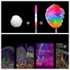 1000pcs Party Lights Christmas Decorations LED Light Up Cotton Candy Cones Colorful Glowing Marshmallow Sticks Impermeable Colorful Glow Stick