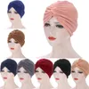 Roupas étnicas Twist Knot Mulheres Muçulmanas Hijab Chemo Cap Bonnet Chapéu Interno Turbante Câncer Perda de Cabelo Gorros Cor Sólida Headwrap Scarf