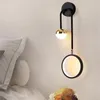 Wandlampen, verstellbare Lampe, LED-Innenraum, Kopfteile, runde Kugel, Hintergrund, schwarze und goldene Lichter, Gang, kreativer Luxus, Nachttisch