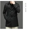 British Style Trench Coats Men Business Casual Mid-length Windbreaker Suit Collar Large Size M-4XL Jacket for Men High Quality 240122