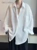 Gmiixder Camisa de manga larga para hombre Tendencia de verano Blusa con botones blancos Hombres Estilo de Hong Kong Chaqueta hermosa Textura ondulada Nicho Top 240127