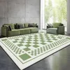 Carpets Nordic Simple Crystal Velvet Carpet Living Room Bedroom Bed Blanket Large Sofa Coffee Table Fresh Green