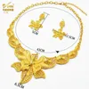 Indian Gold Plated Jewelry Set For Women African Bridal 24K Color Necklace Earrings Dubai Nigerian Wedding Wholesale 240202