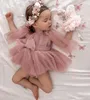 Платья для девочек, хлопковый комбинезон для маленьких девочек, комбинезон, платье для малышей, летняя одежда, пачка, модный костюм пыльно-розового цвета